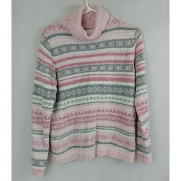 Croft & Barrow Women's Pink & Gray Beautiful Turtleneck Sweater Size Small - Picture 1 of 4